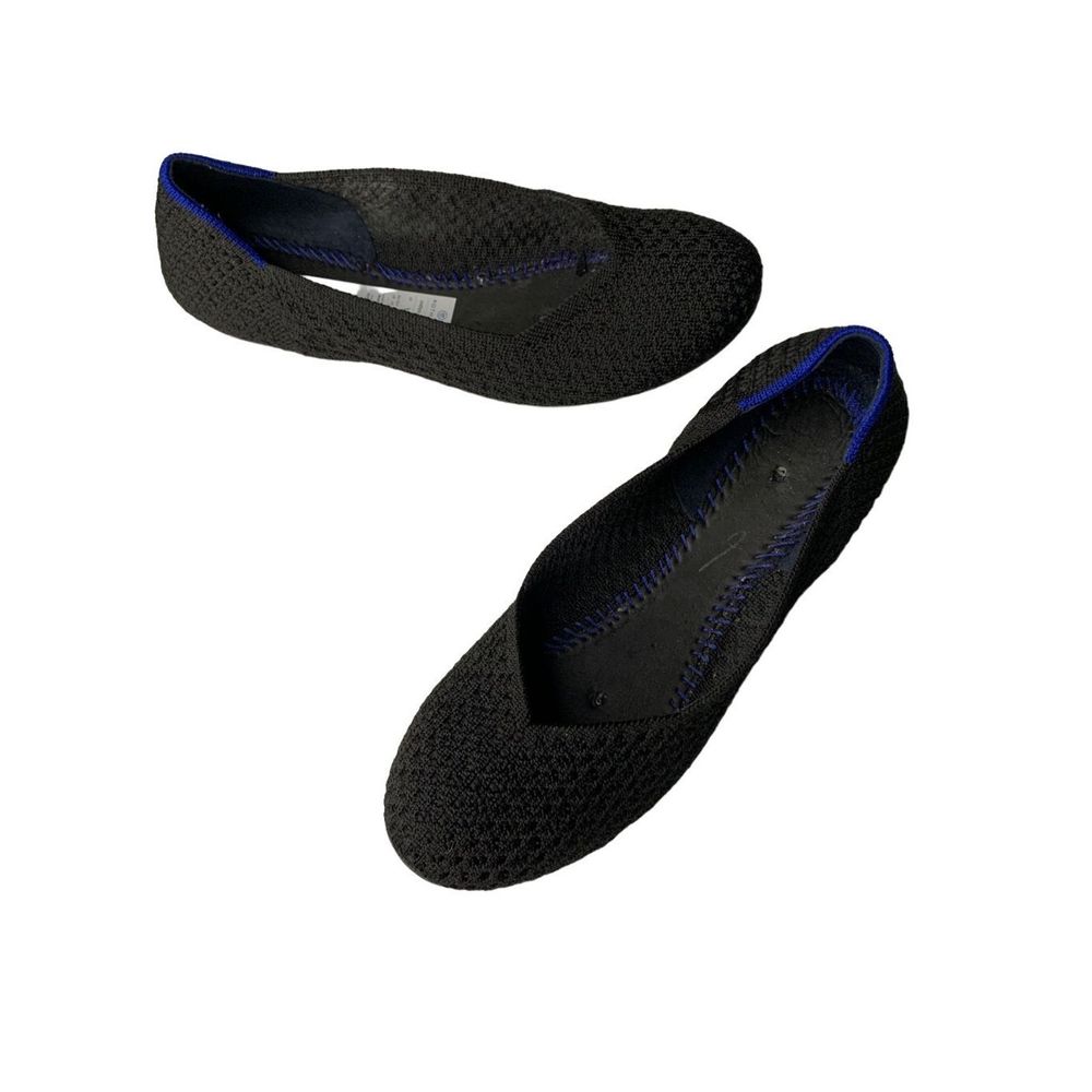 Rothy's honeycomb slip on shoes flats black women's size 6 no insoles